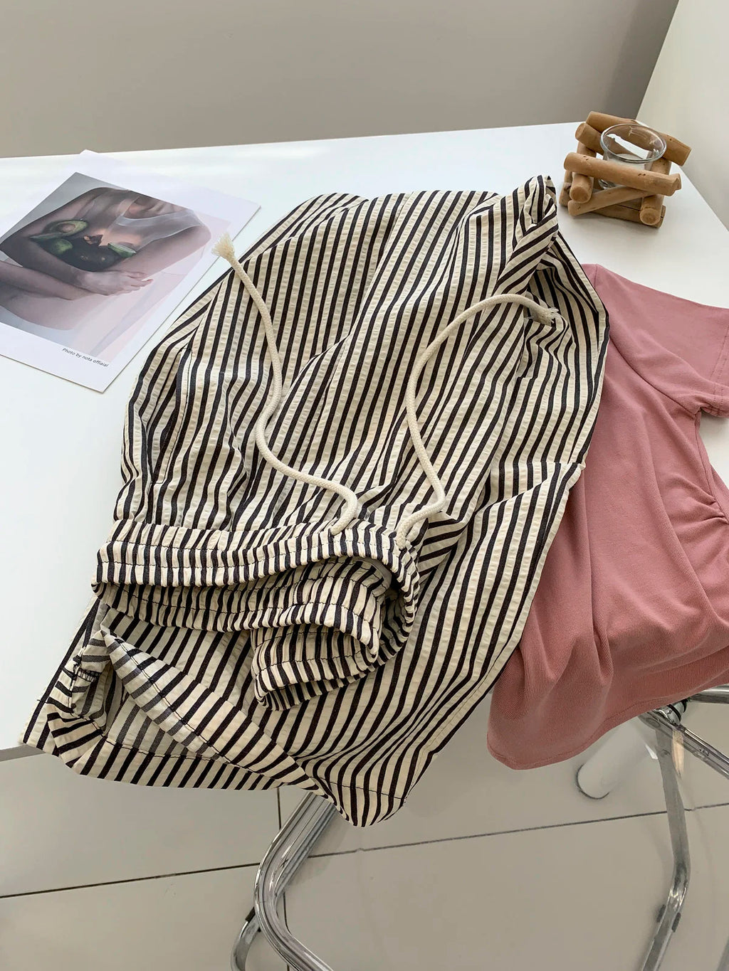 Striped Pants For Women In Summer Loose Slim Casual Wide Leg Straight Leg Long Pants