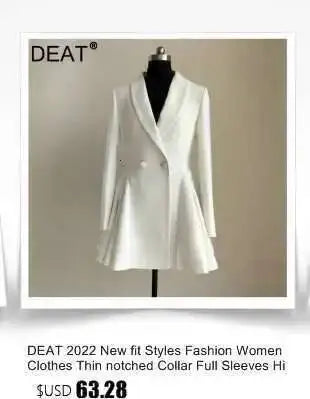 DEAT Fashion Women's Blazer New Fashion Notched Lace Patchwork Long Sleeve Contrast Suit Jackets Female Spring 2025 17A1298