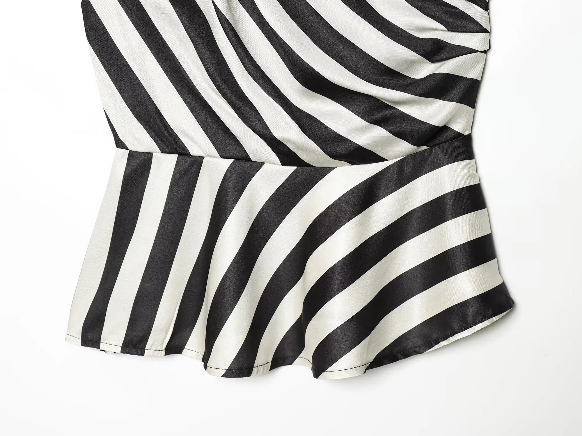 VENI STRIPED ONE SHOULDER BLOUSE