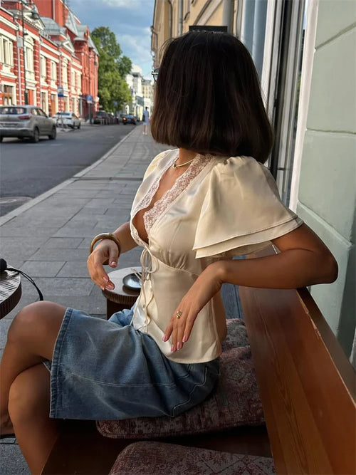 ADDISON SATIN BLOUSE