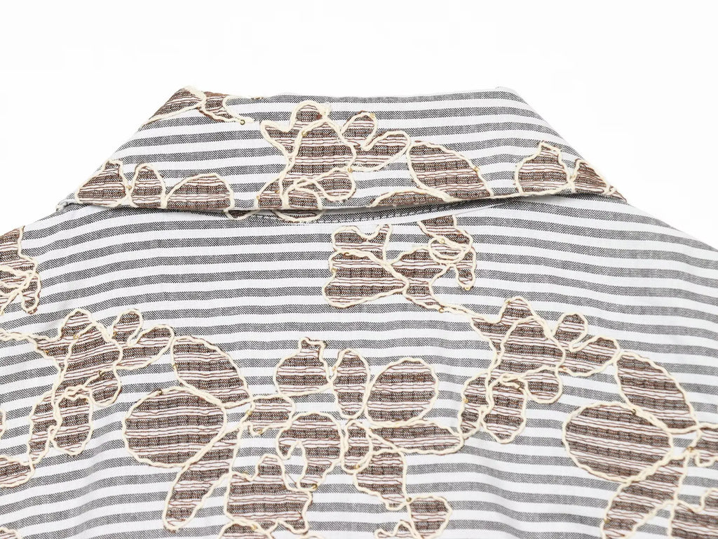 YENKYE 2026 Women Embroidery Striped Short Dress Sleeveless Front Button With Belt Shirt Dresses Office Casual Summer Vestidos