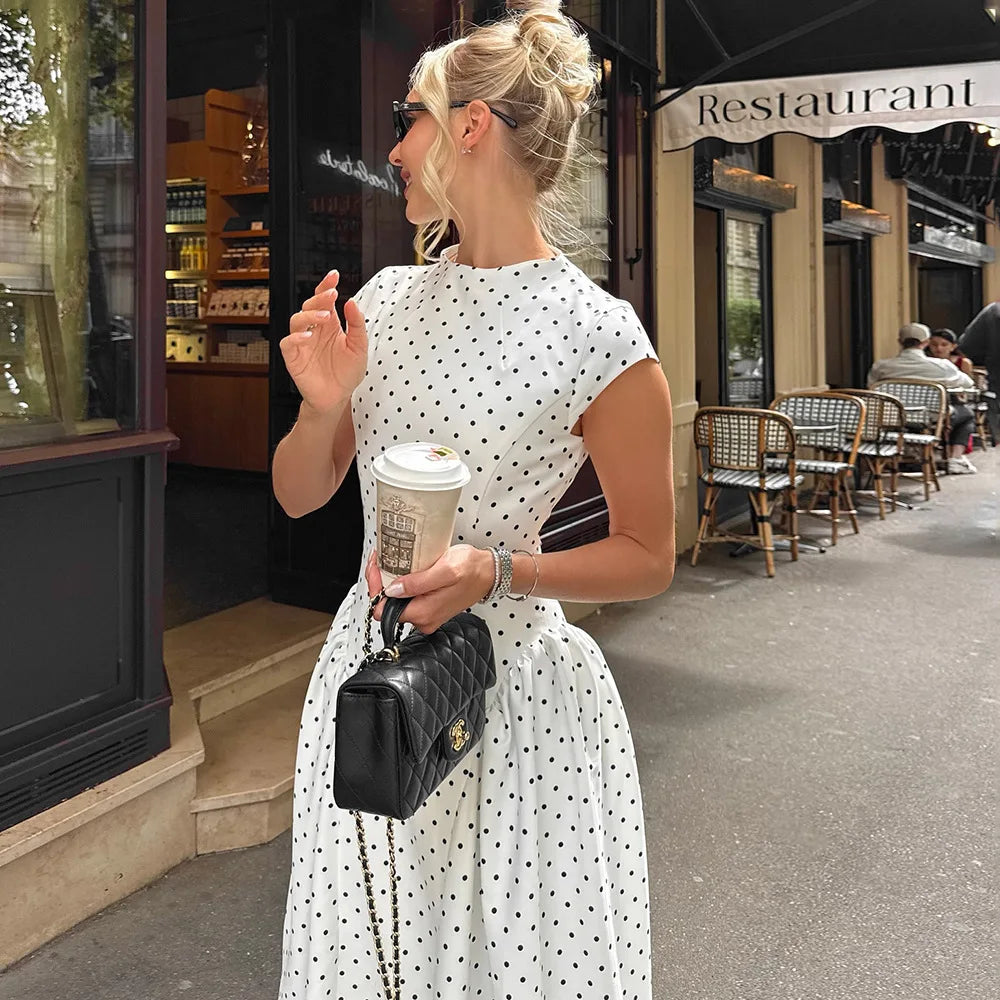 RAIA POLKA DOT MAXI DRESS