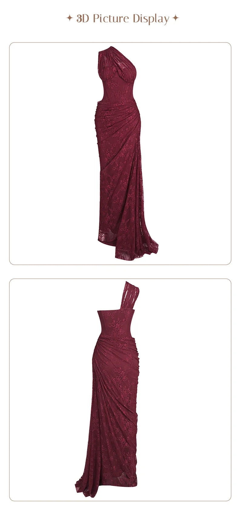 VC 2026 Yellow One Shoulder Corset Lace Maxi Dress For Women Side Ruched High Slit Wedding Guest Bridesmaid Formal Dress