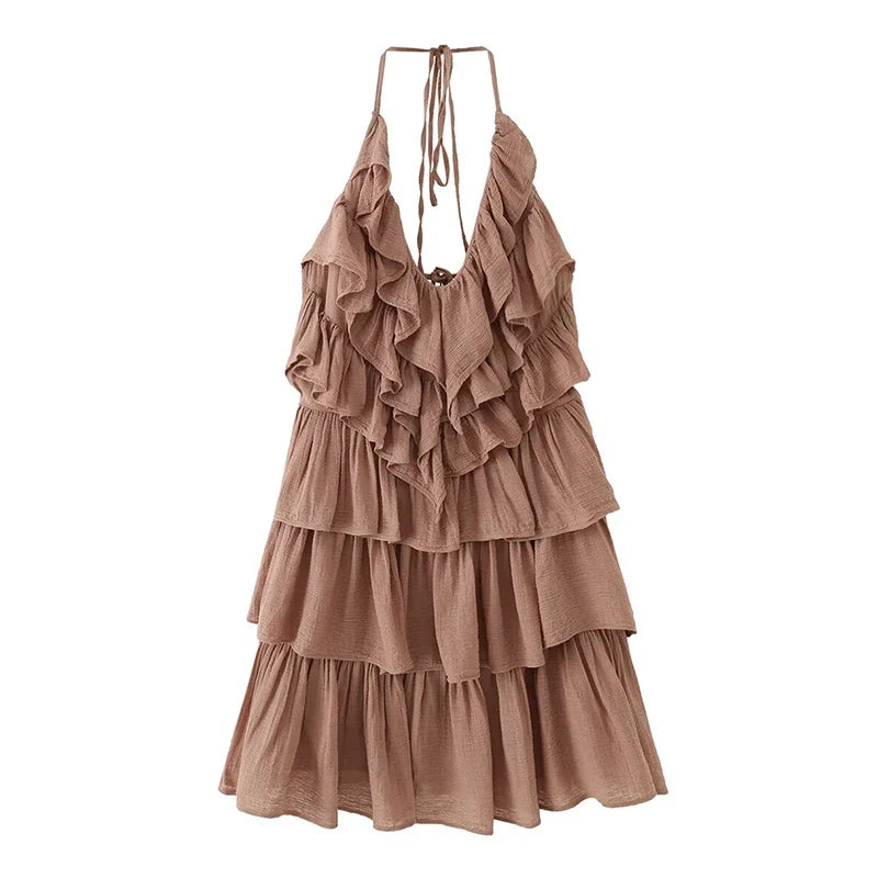 ZONARI RUFFLE MINI DRESS