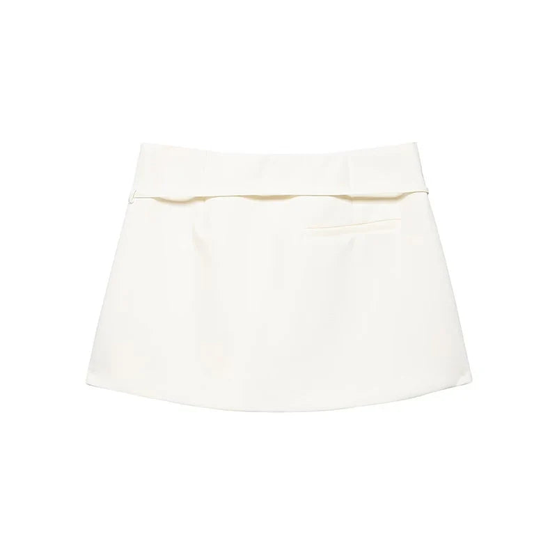 YENKYE Summer 2026 Women Solid Mid-rise With Belt Mini Skirts faldas mujer