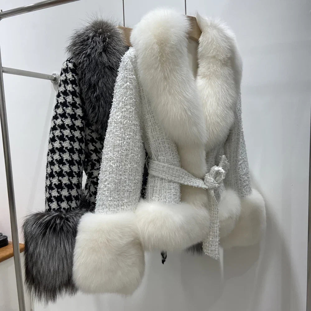 ANNA TWEED FOX FUR COAT