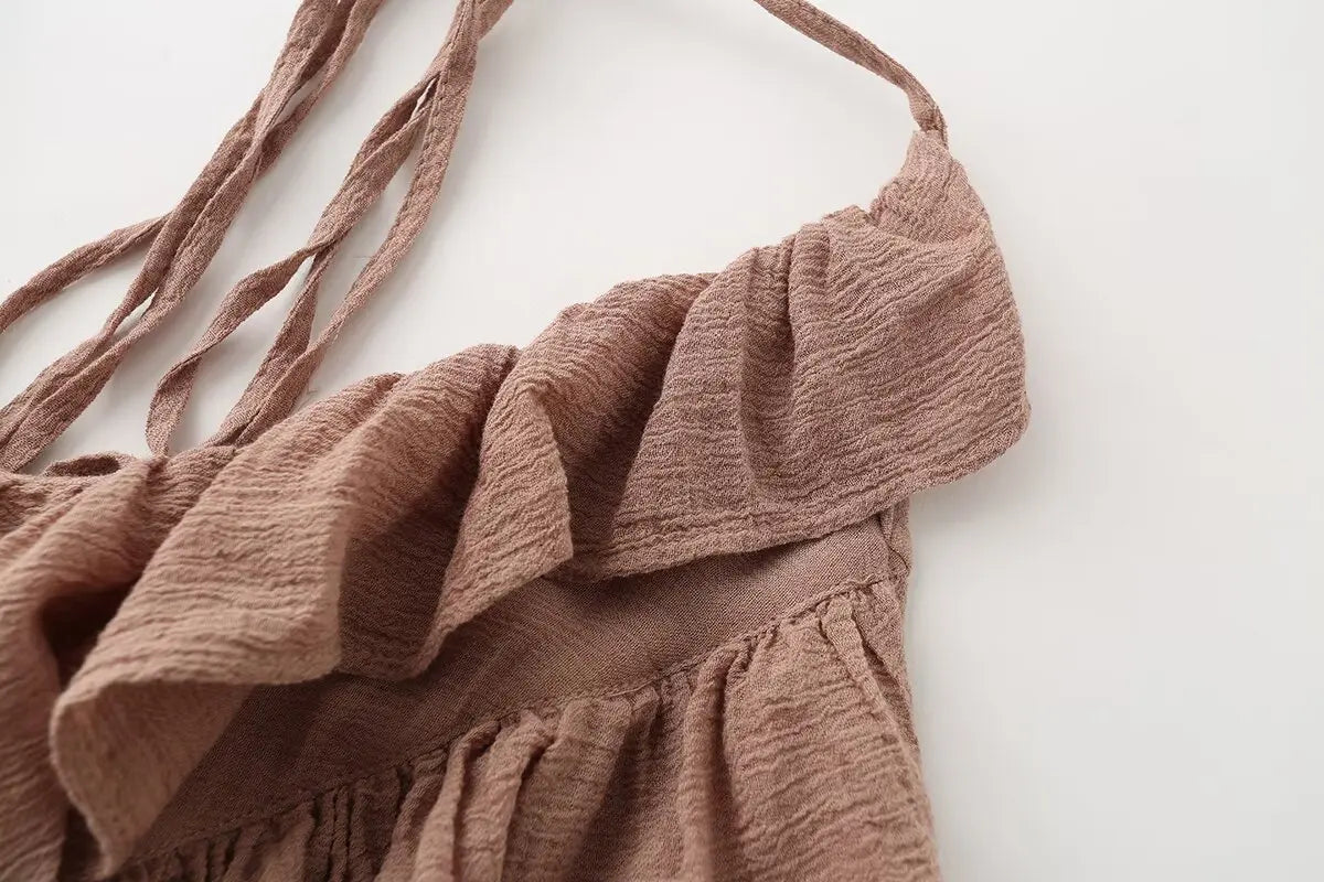 ZONARI RUFFLE MINI DRESS