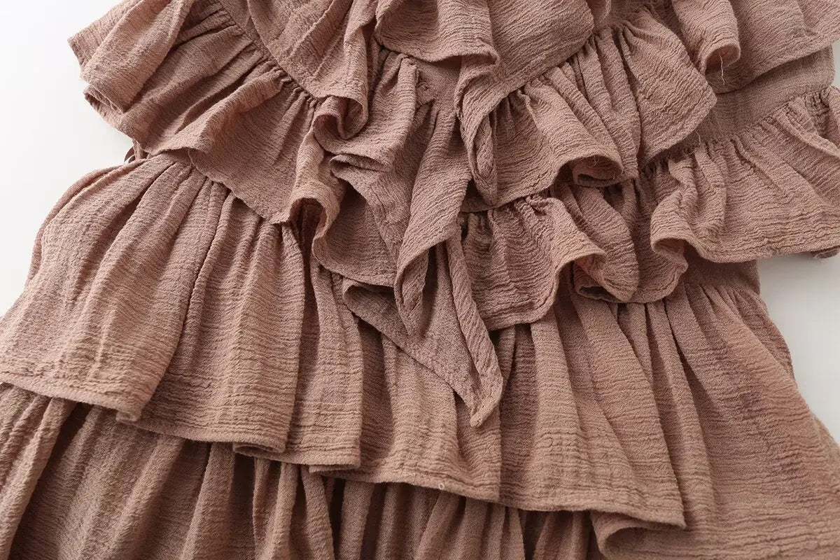ZONARI RUFFLE MINI DRESS