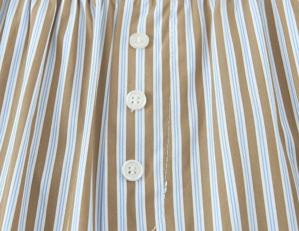 YENKYE Europe And America Striped Wide Leg Pants Women Vintage Elastic High Waist Casual Summer Trousers Female pantalones