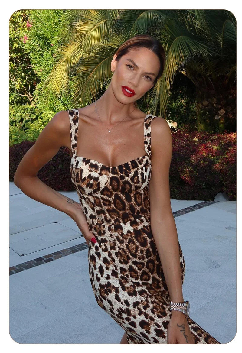 SANI LEOPARD MIDI DRESS