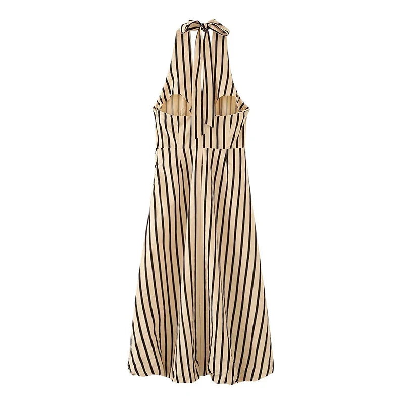 ARA STRIPED MIDI DRESS