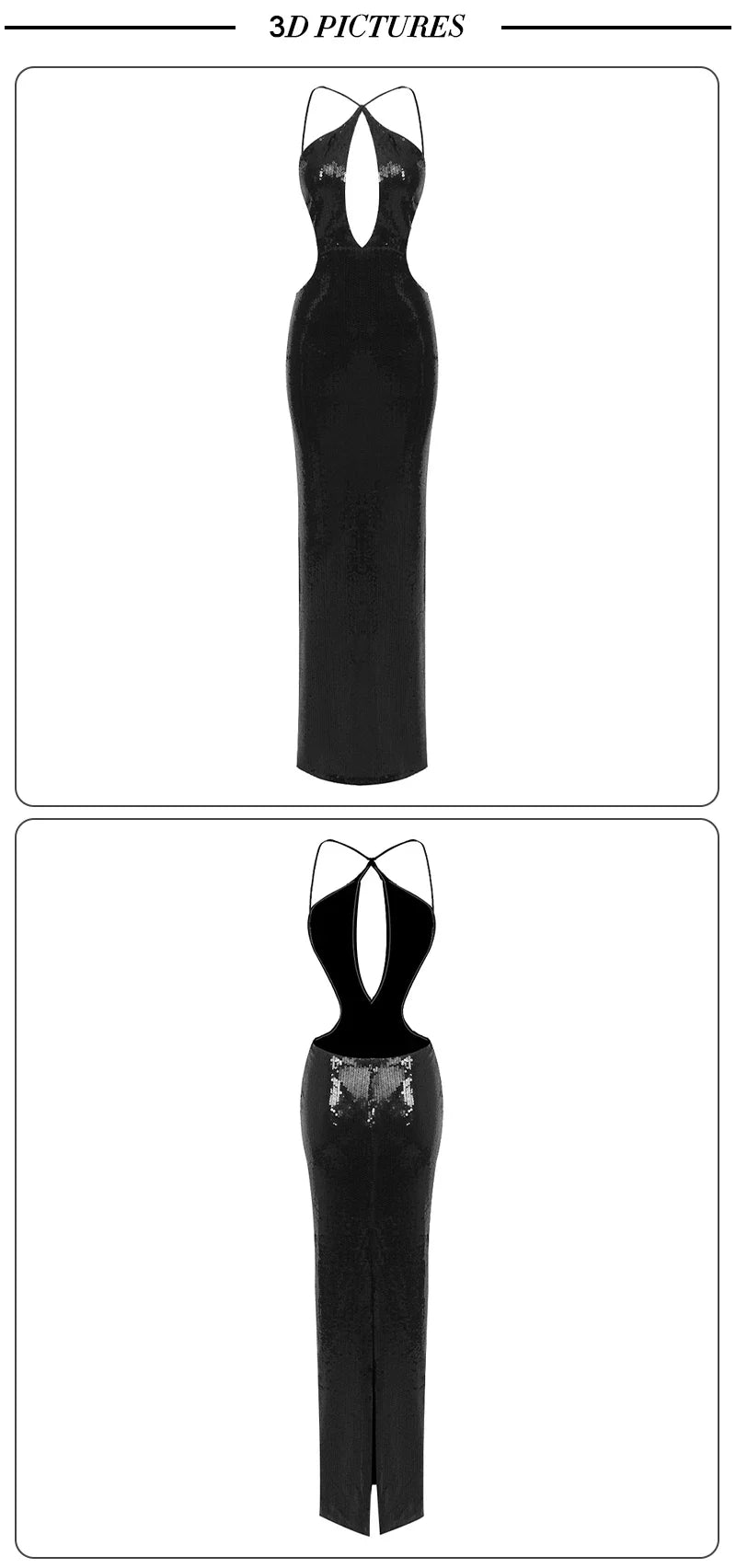 VC Women'S Gold Sequins Luxury Party Gown Sexy Backless  Long Dress For Wedding Banquet Party Female Clothing