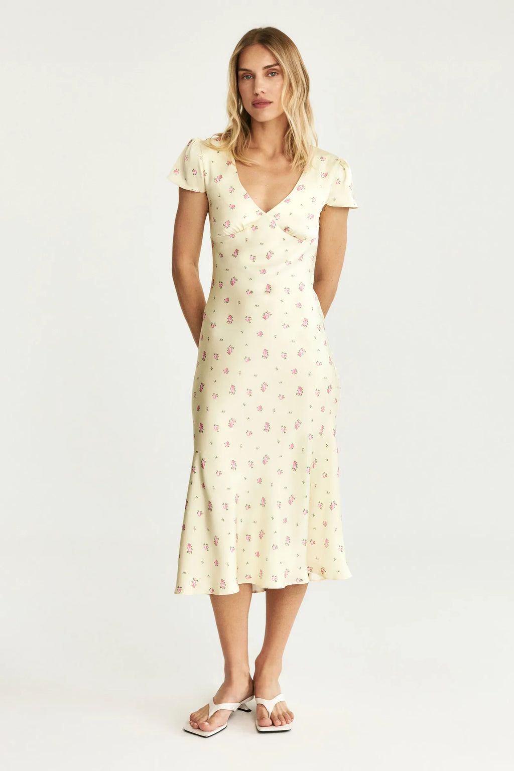 Tuularose Floral Print Long Dress Women's Sexy V Neck Short Sleeve High Waist Dress Female Fashion Casual Vacation Slim Dresses