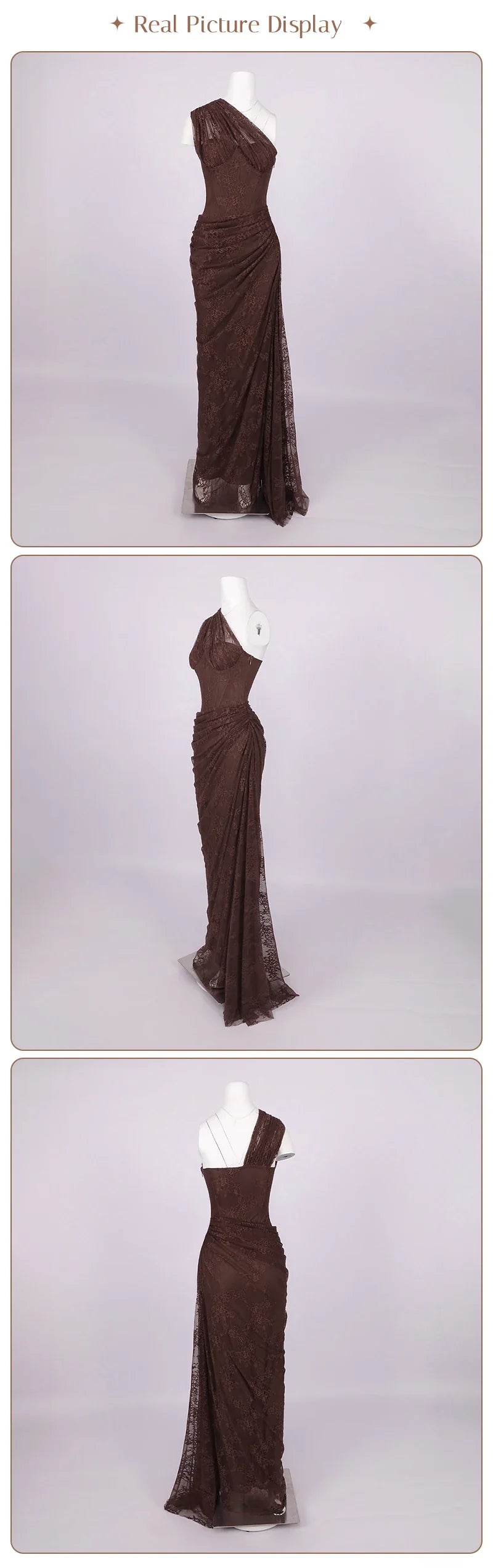 VC 2026 Yellow One Shoulder Corset Lace Maxi Dress For Women Side Ruched High Slit Wedding Guest Bridesmaid Formal Dress