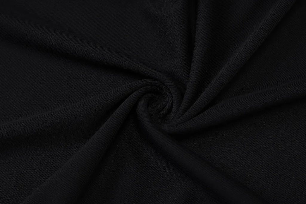Cryptographic Round Neck Short Sleeve Sexy Bodycon Long Dress Summer Outfits for Women Casual Split Black Dresses Solid Clothes