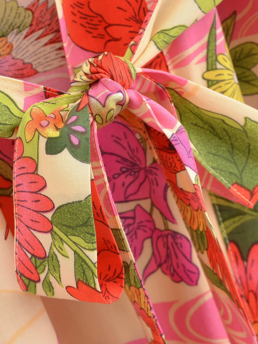 2024 BOHO Orange Flower Bird Print Long Kimono Shirt Ethnic Lacing up Sashes Midi Long Holiday Cardigan Robe Loose Blouse Tops