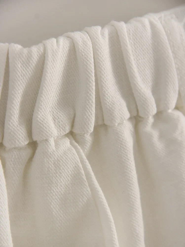 White Cotton Linen Pants Women Wide Leg Formal Trousers Summer Straight Leg Suit Pants High Waist Ladies Formal Pants Loose