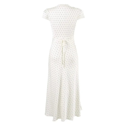 CHARIS POLKA DOT MIDI DRESS WHITE