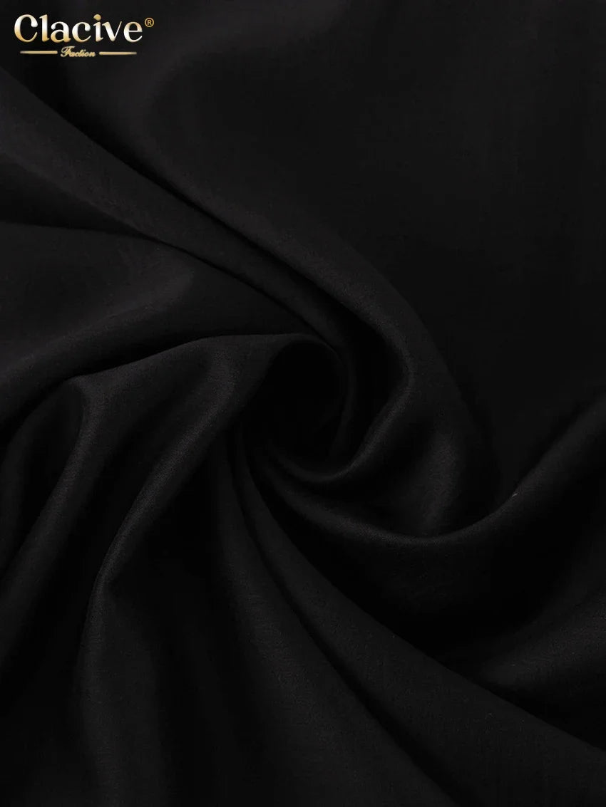 Clacive Fashion Loose Balck Women Skirt Casual High Waist Ankle Length Skirts Elegant Classic Mesh Spliced Skirt Female Clothing