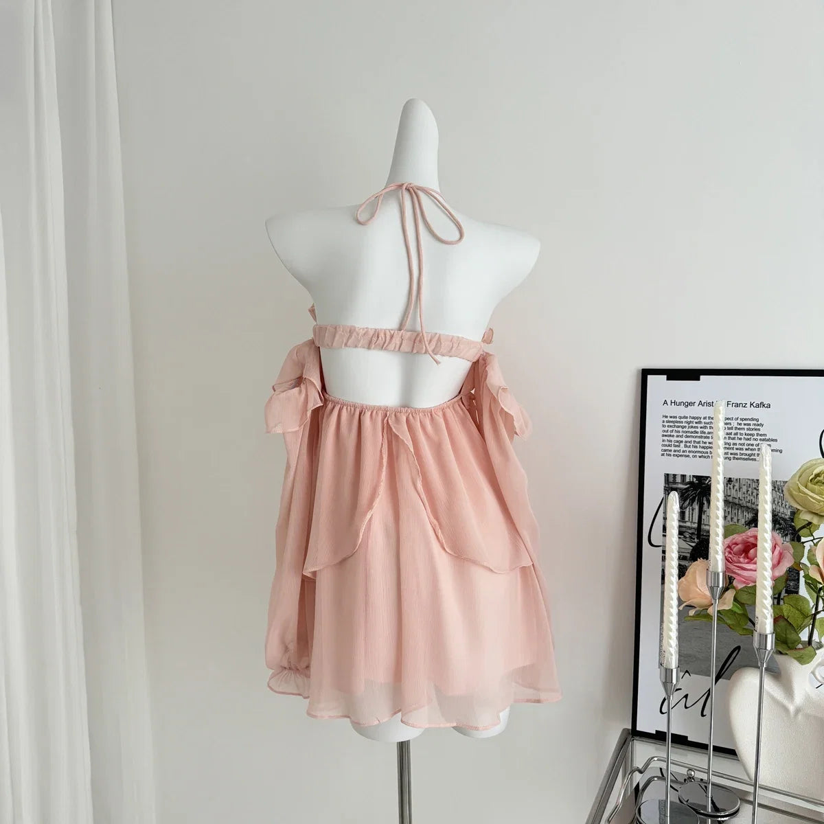Summer French Vintage Mini Fairy Chiffon Floral Lantern Sleeve Dress Women Mori Romantic Frock Evening Court One-Piece Gyaru New