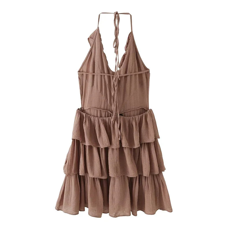 ZONARI RUFFLE MINI DRESS