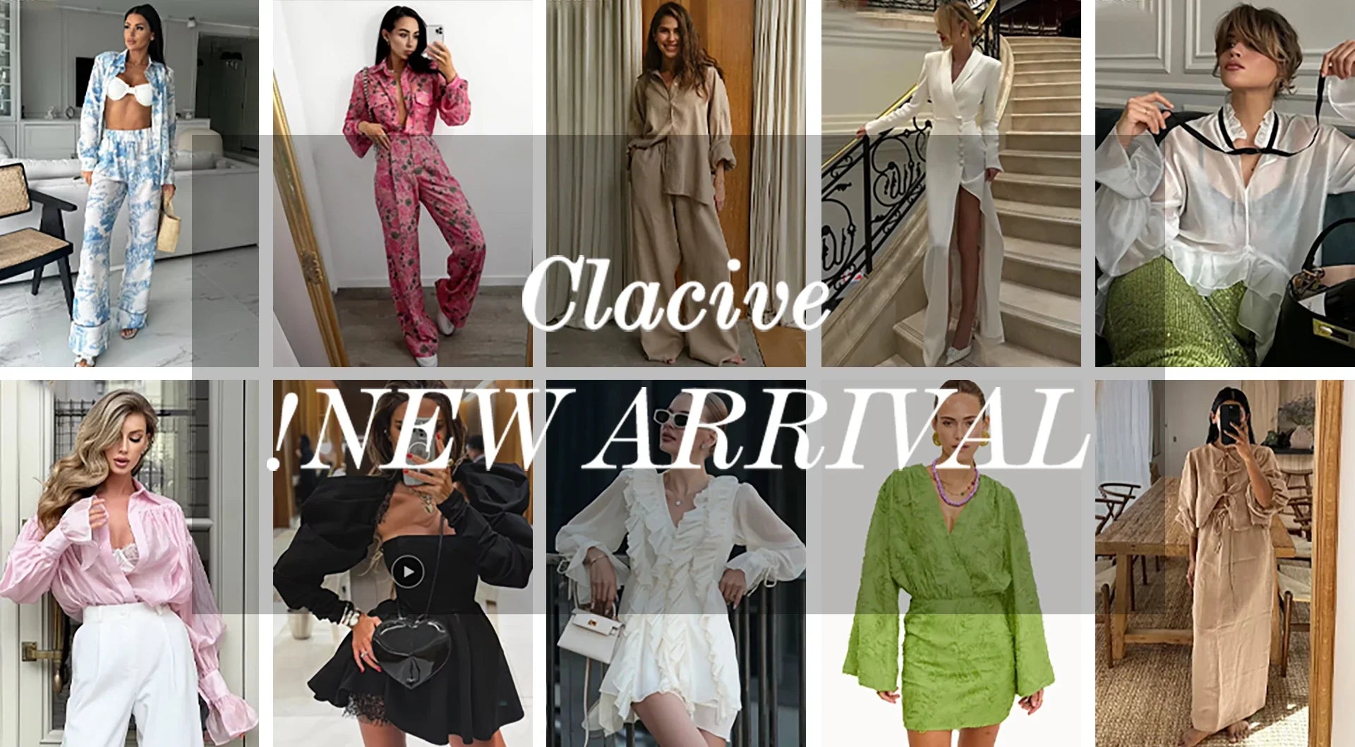 Clacive Fashion Slim Print Women's Dress 2025 Vintage Lapel Long Sleeve Ankle Length Dresses Elegant Classic Patchwork Female Dr