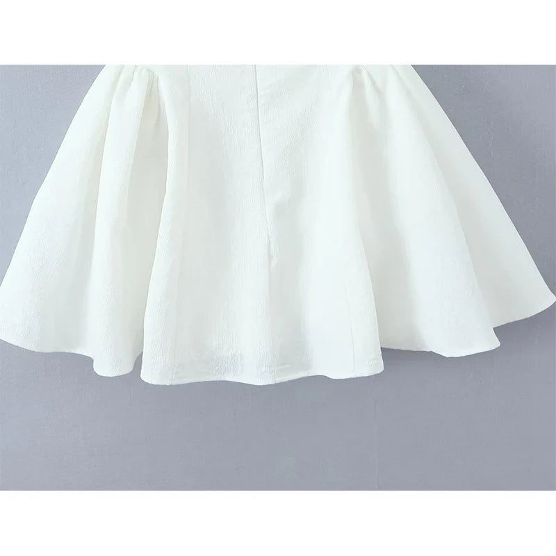 YENKYE French Style White Mini Dress For Sweet Sexy Girls Backless Halter Summer Party Vestidos 2026