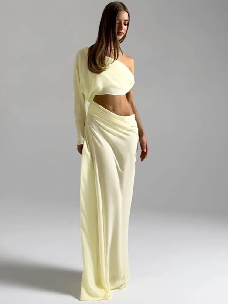 Mozision Off Shoulder Cutout Sexy Maxi Dress Women Elegant Draped Slinky Ruched Bodycon Cocktail Evening Party Dresses Gown