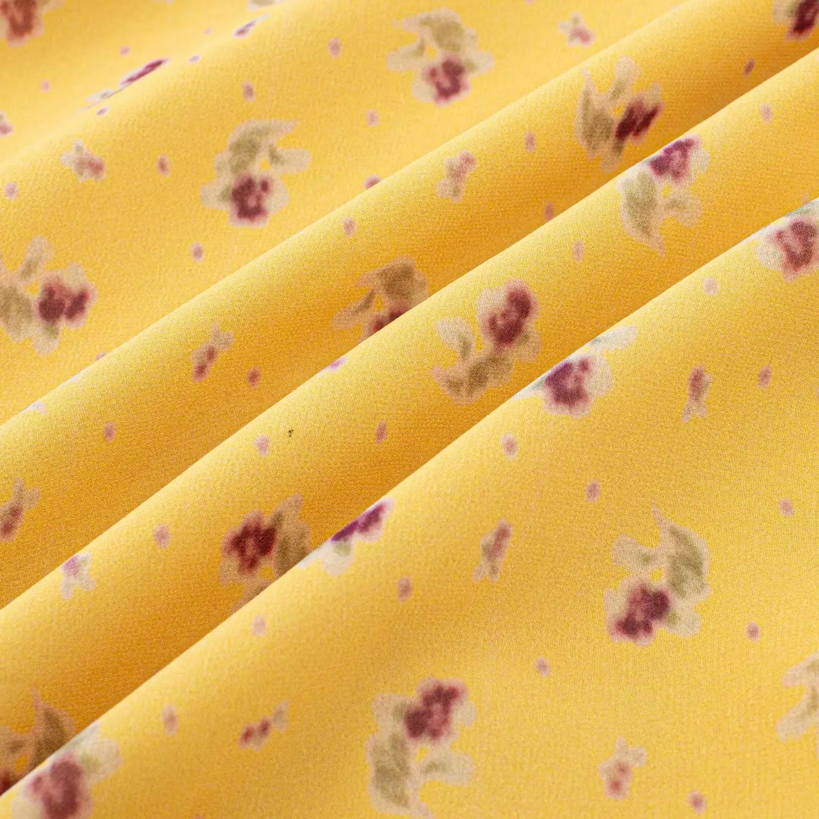 2026 Summer Women Yellow Floral Print V neck Ruffles Strap Sling Dress Slim Waist Side Zipper A-lined Short Tank Dresses Robe