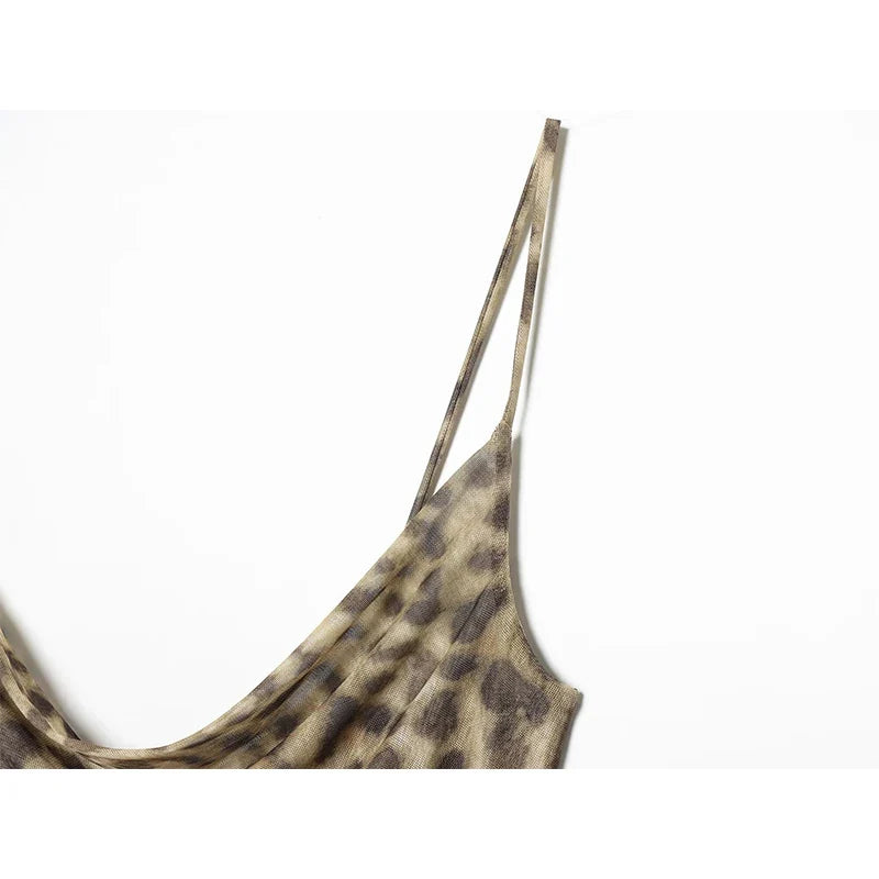 VANA LEOPARD MESH DRESS