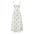 YENKYE New Fashion Women A-line Midi Elegant Party Dresses Sexy Wide Straps Lace Spliced Holiday Summer Floral Print Dress 2025