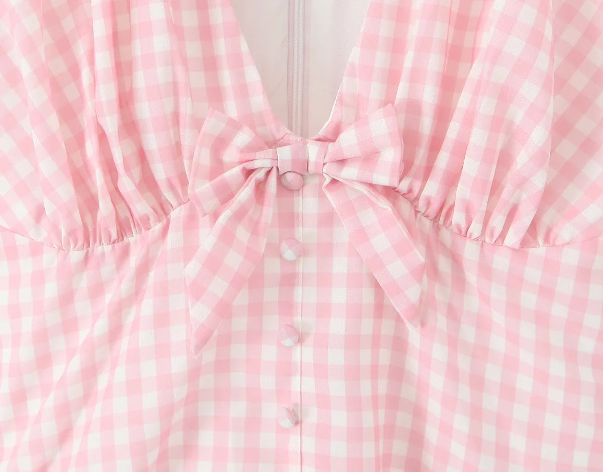 AISHA PLAID MINI DRESS