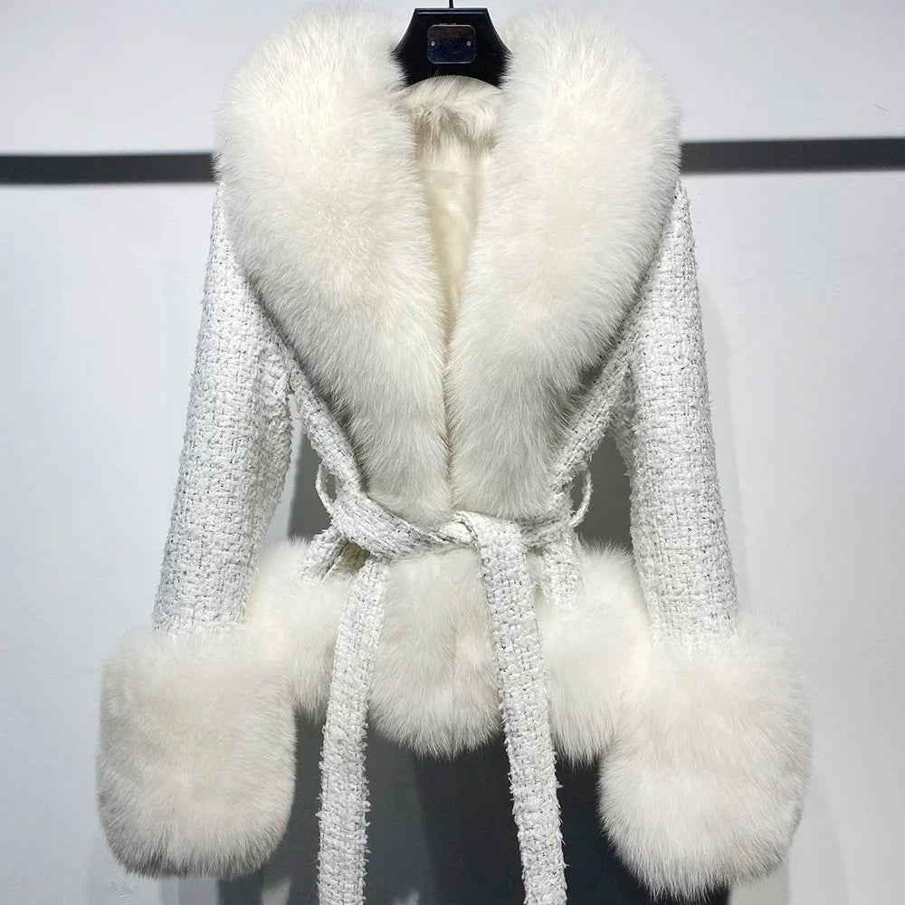 ANNA TWEED FOX FUR COAT