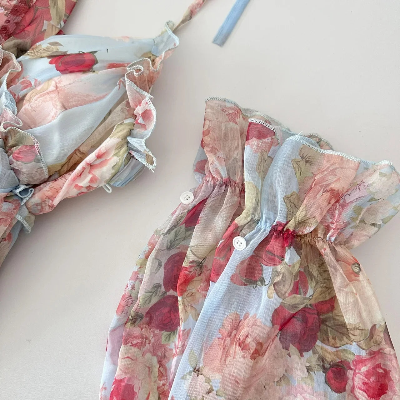Summer French Vintage Mini Fairy Chiffon Floral Lantern Sleeve Dress Women Mori Romantic Frock Evening Court One-Piece Gyaru New