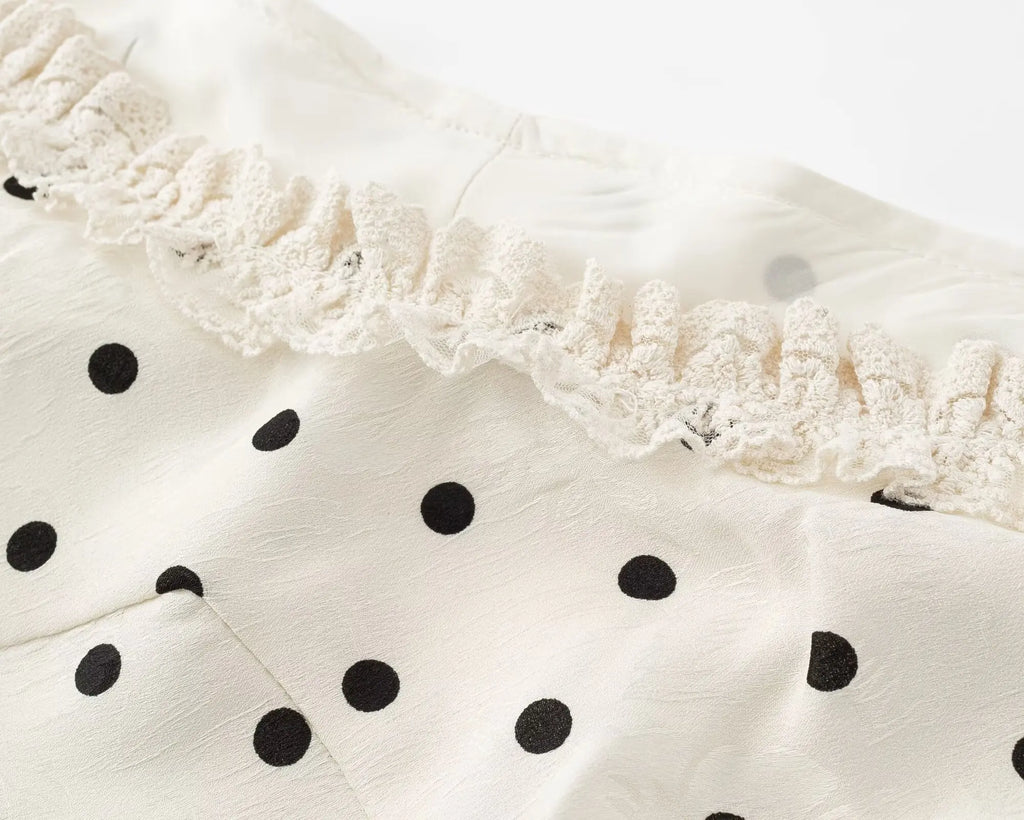 ADELISIA POLKA DOT RUFFLE DRESS