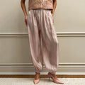 Linad Elegant Pink Crepe Loose Bloomers For Woman Street Chic Pleated Trousers Female Autumn Vintage High Waist Long Pants 2025