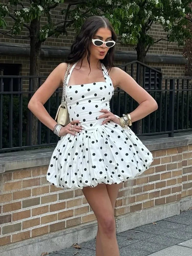 ALESSIE POLKA DOT MINI DRESS