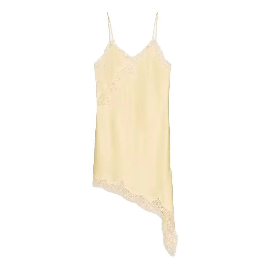 AMAIA LACE SATIN DRESS