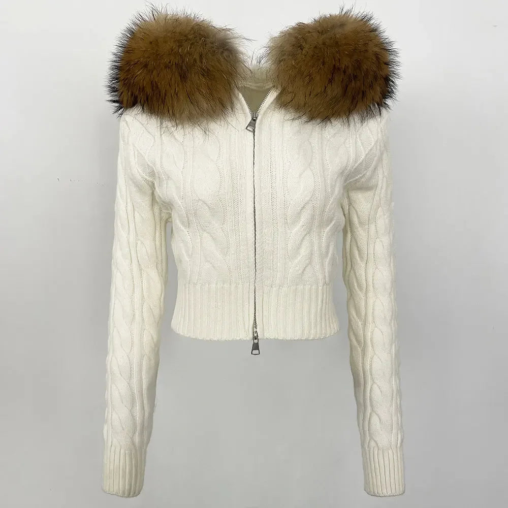 VIOLET FUR CARDIGAN