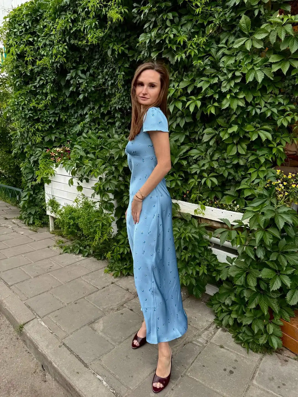 Tuularose Floral Print Long Dress Women's Sexy V Neck Short Sleeve High Waist Dress Female Fashion Casual Vacation Slim Dresses