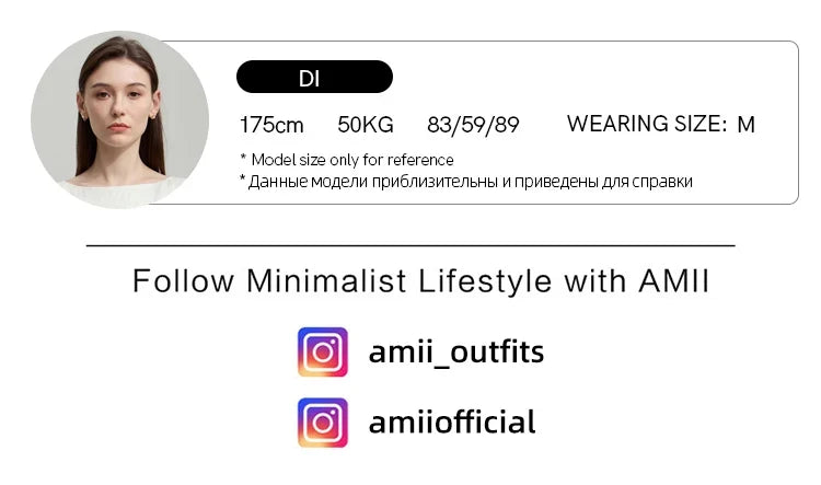 AMII 2025 New Arrival Elegant Office Lady Pants Minimalist Easy-care Anti-wrinkle Casual Simple Color Blocking Trouser 12543101