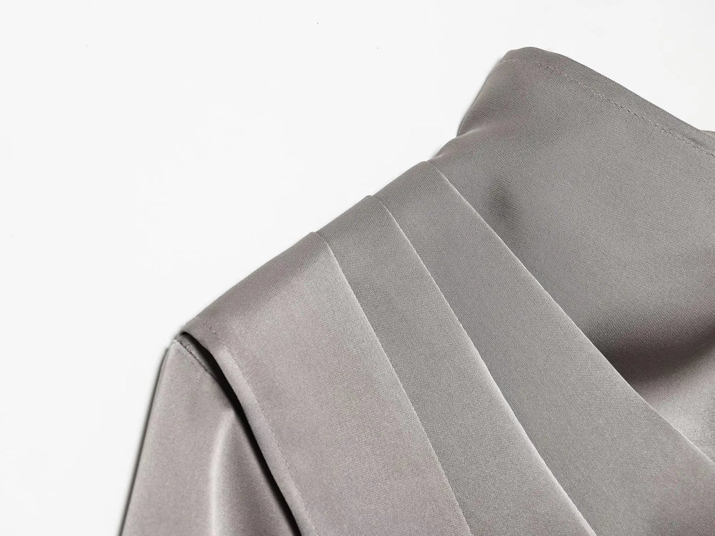 YENKYE New 2026 Women Shawl Design Satin Blouse Long Sleeve Spring High Street Elegant Tops