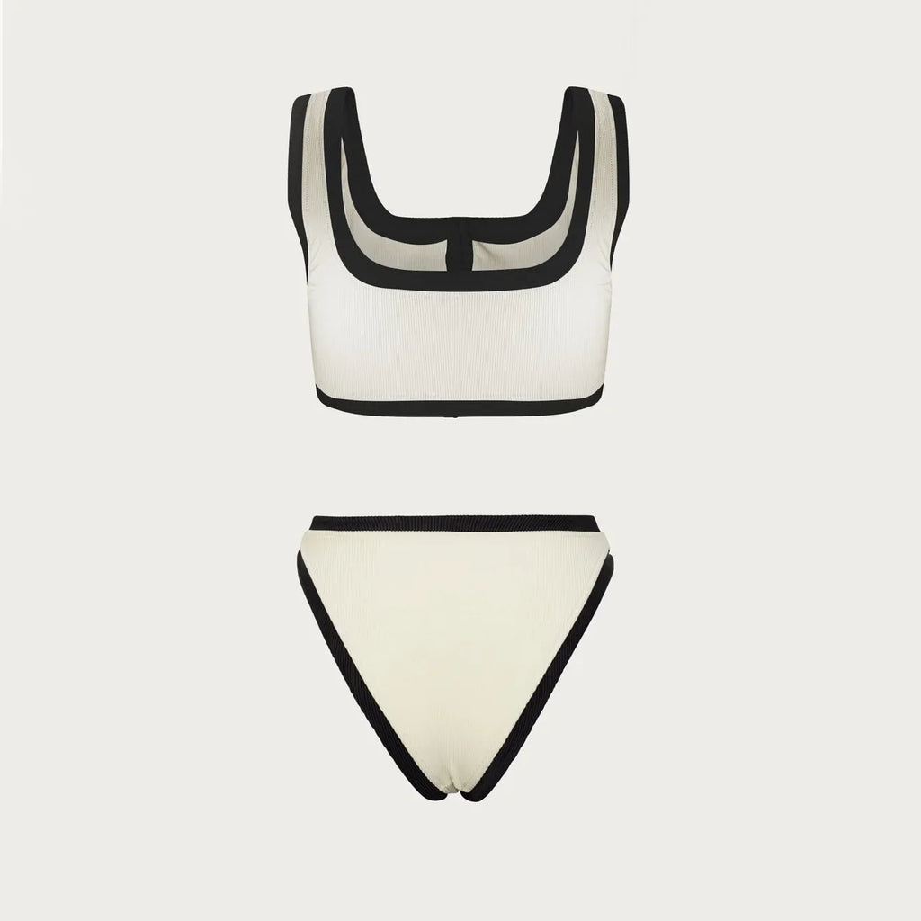 Woman Swimwear 2024 High Waist Bikinis Shorts Women's Swimsuit Luxury Ribbed Two-piece Bathing Suits Summer Bikini Set Swim Suit