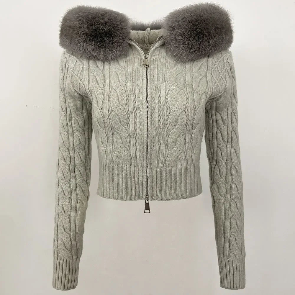VIOLET FUR CARDIGAN