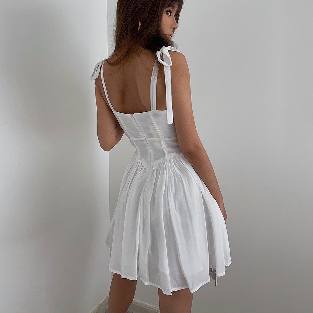 ANAES BOW TIE MINI DRESS