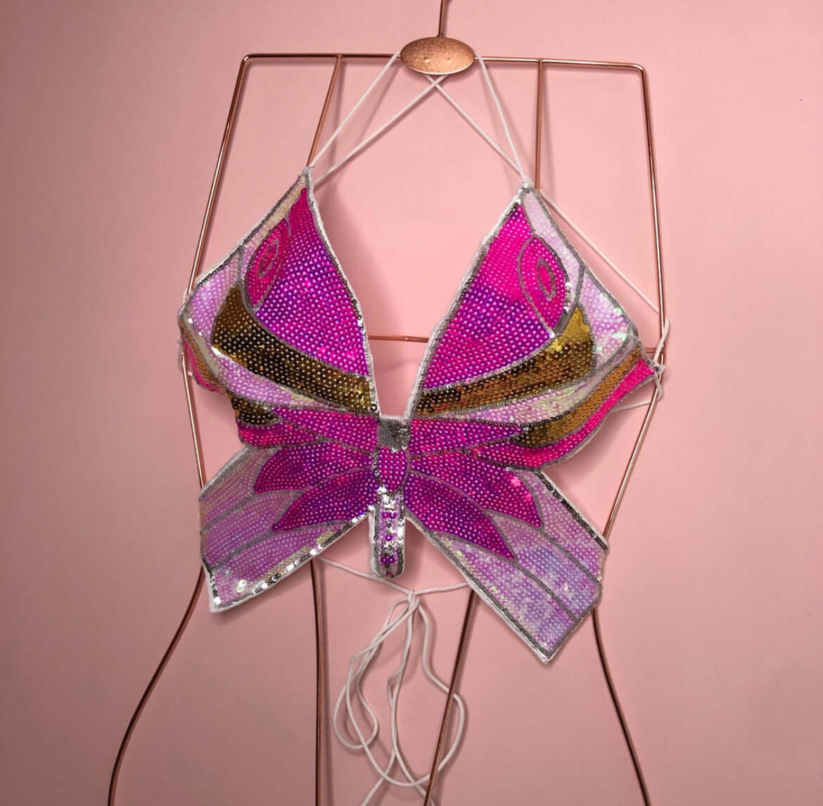 HALSEY BUTTERFLY SEQUIN TOP
