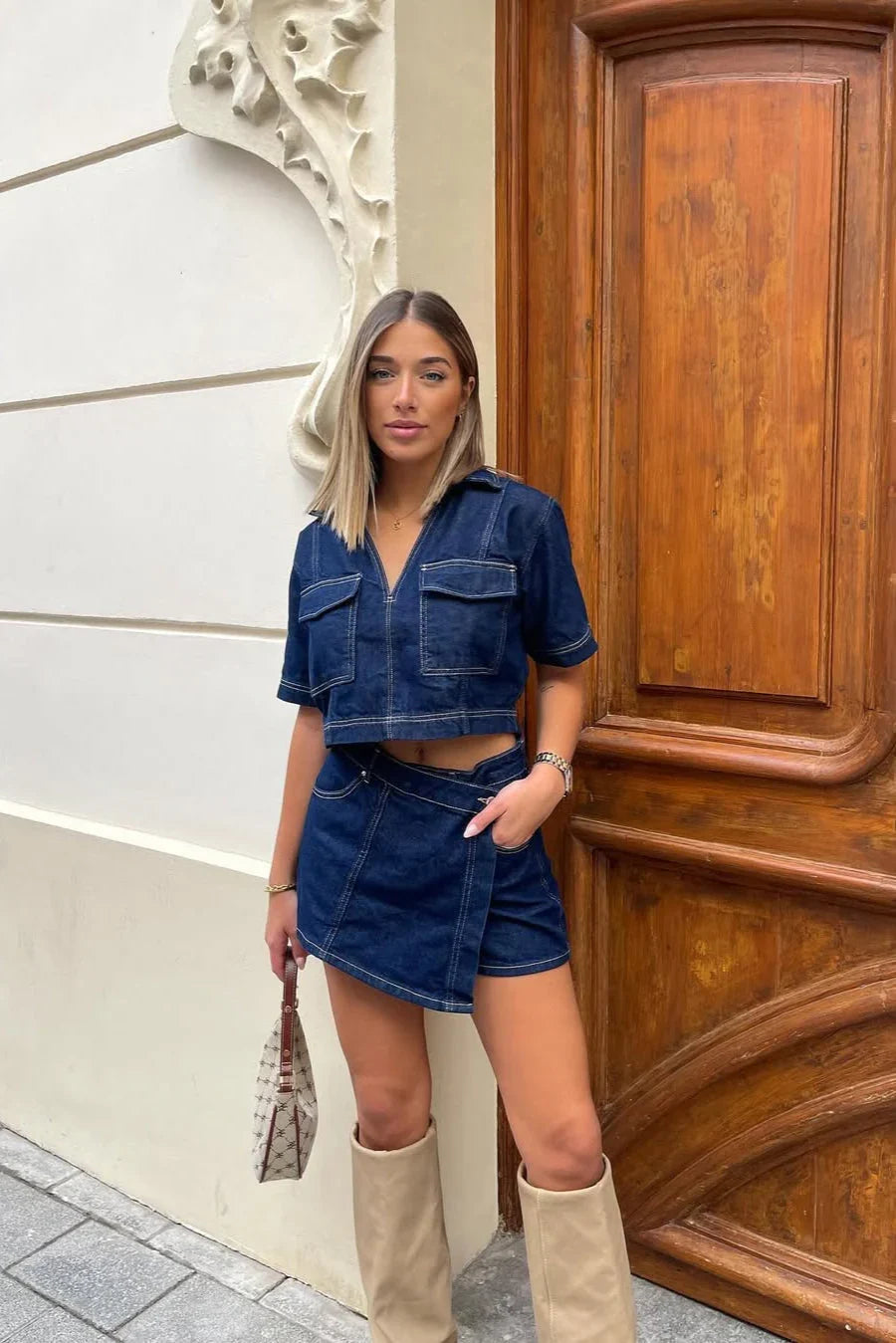 NARA DENIM TWO PIECE SET