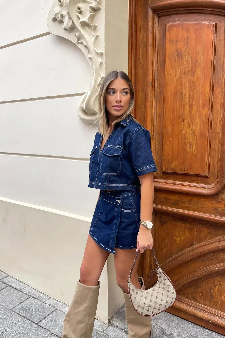 NARA DENIM TWO PIECE SET
