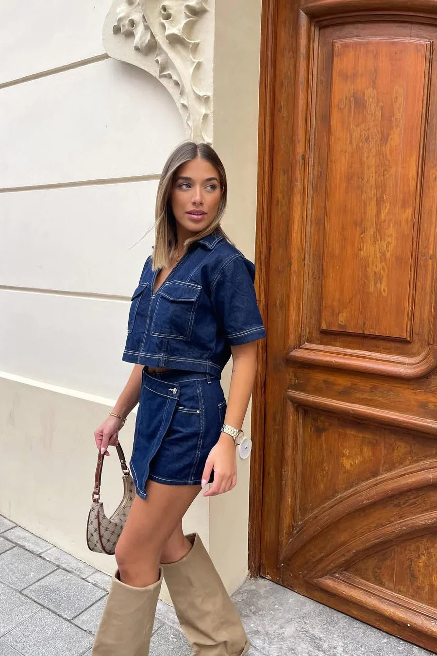 NARA DENIM TWO PIECE SET