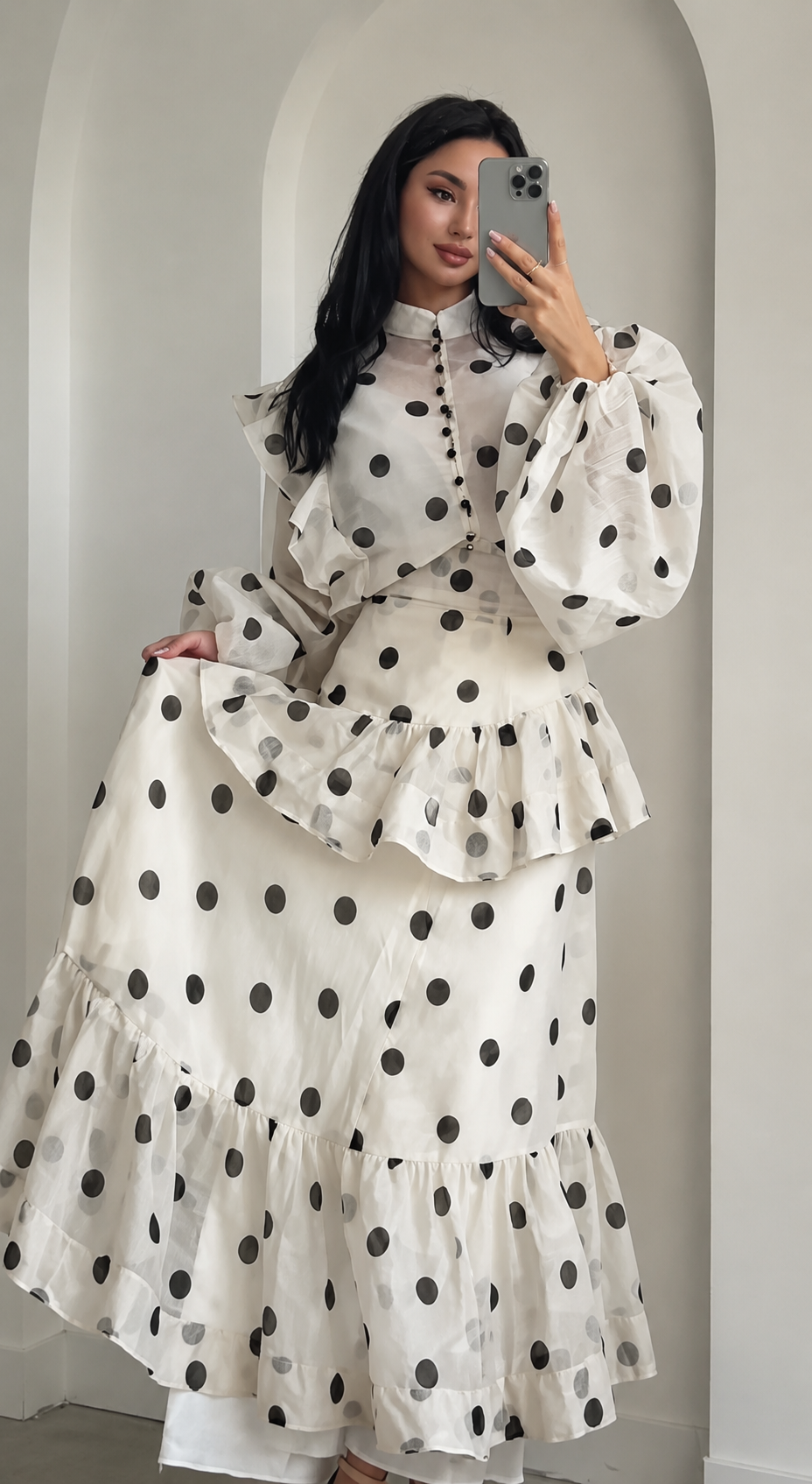 LARA POLKA DOT TWO PIECE SET